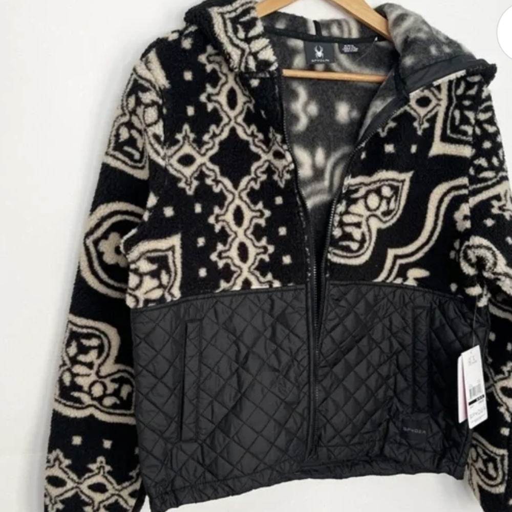 NWT Spyder Womens Fleece Zip Up Jacket Size L - Picture 2 of 4